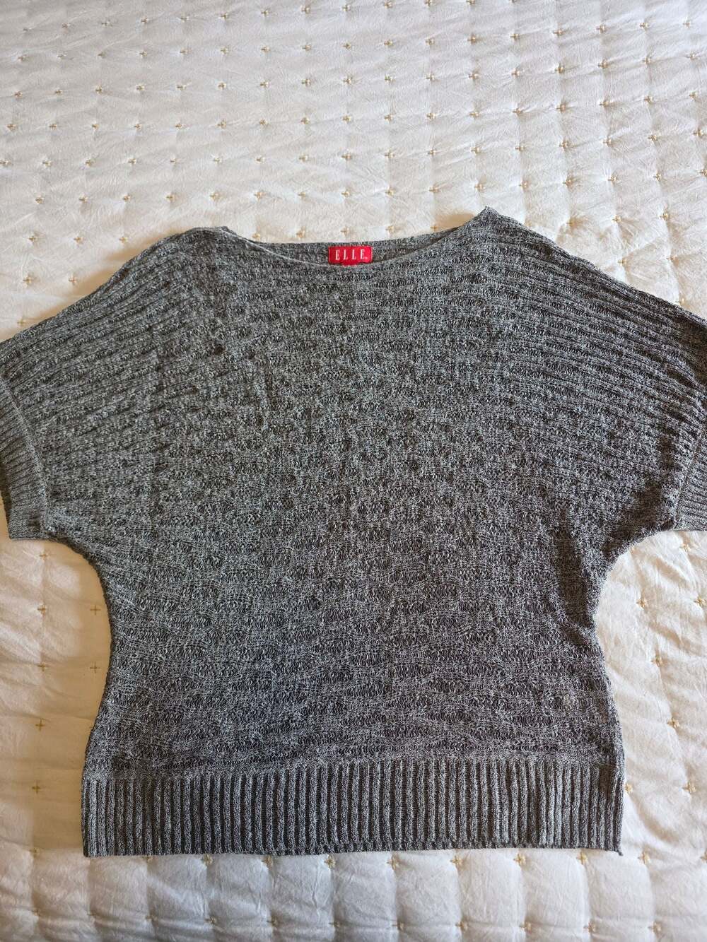 Elle Women's Gray Dolman Sleeve Knit Sweater‎